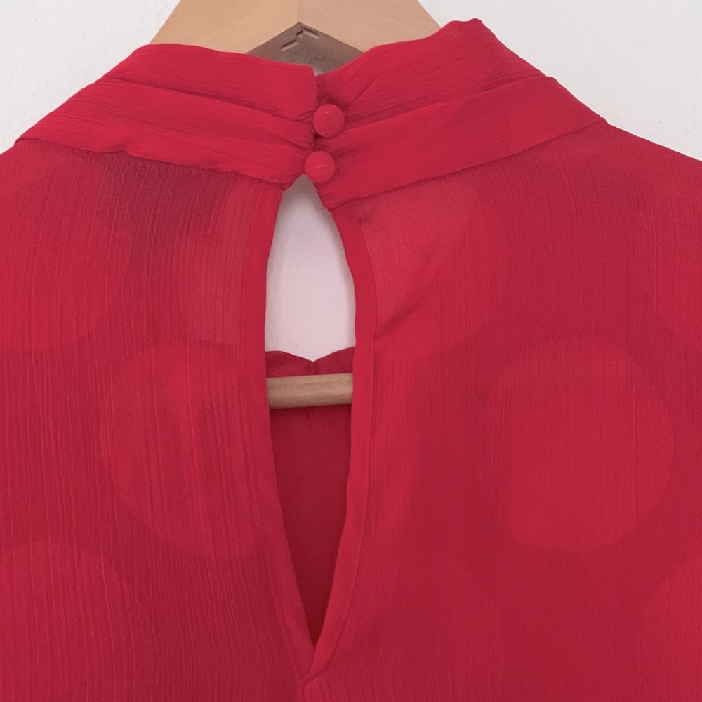 Who What Wear Red High Neck Blouse - Picture 7 of 10